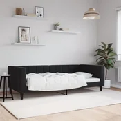 shumee vidaXL Kavč z ležiščem črne barve 90x200 cm oblazinjen z žametom