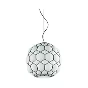 SIRU - Luster na sajli GALAPAGOS 1xE27/60W/230V crna/bela venecijansko staklo