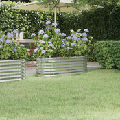 Povišena vrtna gredica od pocincanog celika 114 x 40 x 36 cm srebrna