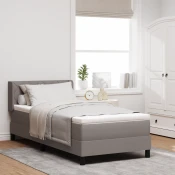 Vidaxl Postelja boxspring z vzmetnico z vzmetnico Taupe 100 x 200 cm