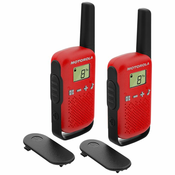 Motorola Walkie Talkie, domet 4 km, 16 kanalov, rdeča - TLKR T42 RD