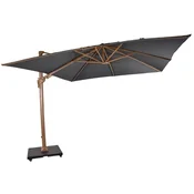 Casa Padrino luxury cantilever parasol with stand brown/gray 300 x 300 cm - Parasol with wood look - Garden parasol - Patio parasol - Balcony parasol - Garden terrace balcony accessories
