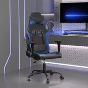 Vidaxl vidaXL igralni stol, črno-moder, umetno usnje