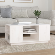 Stolic za kavu bijeli 90 x 49 x 40,5 cm od masivne borovine