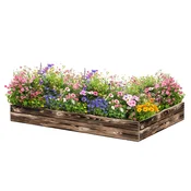 ATMOWOOD Lesena visoka greda 160 x 100 x 20 cm - ožgana