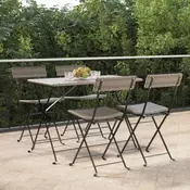 Sklopive bistro stolice 4 kom sive od poliratana i celika
