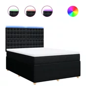vidaXL vidaXL Box spring posteljni z vzmetnico črn 140x190 cm blago, (21308161)