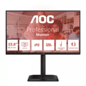 AOC 24E4U poslovni monitor - 60.5cm (24/23.8 vidno), FHD (1920 x 1080), IPS, 120Hz, 4ms (GtG), Adaptive Sync, HDR, USB razdelilnik, 1xD-SUB(VGA), 1xHDMI, 1xDP - 24E4U-A