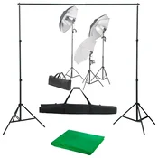 Vidaxl Fotografski studijski komplet s svetilkami in ozadjem
