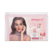 Dermacol Imperial Rose set: mat šminka Imperial Rose 1,6 g 04 + lak za nohte Imperial Rose 11 ml 1 + olje za ustnice Imperial Rose 7,5 ml 2 + torbica