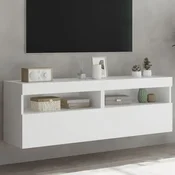 Vidaxl vidaXL Stenske TV omarice z LED osvetlitvijo, 2 kosa, bele, 60x30x40 cm