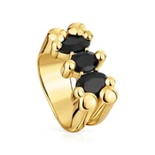 Pozlačeni srebrni prstan Tous 12 Bold Bear Gem