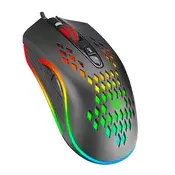 Everest Gamer miš - SM-G07 METAFOR (6400 DPI, 7 tipki, 1,5 m pleteni kabel, optički, crni, RGB LED) 35285