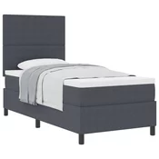 vidaXL vidaXL Postelja z vzmetnico Temno siva in bela 193 x 90 x 128 cm, (5000128643)