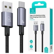 USAMS USAMS KABEL USB NA USB-C 3A 1,2 M JEKLO ZA HITRO POLNJENJE SJ663USB01, (22057736)