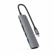 HyperDrive 6-u-1 USB-C priključna stanica, 3x USB 3,1, 4K HDMI, USB-C, Gigabit Ethernet, astro siva