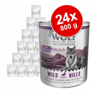 Ekonomicno pakiranje: Wolf of Wilderness 24 x 800 g - Senior Mix: Green Fields, Wild Hills
