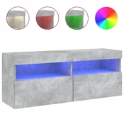 Vidaxl Stenska TV omarica z LED lučkami betonsko siva 100x30x40 cm