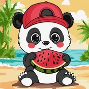 Rayher. Slikanje po številkah, Summer. Panda with a watermelon