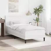 Krevetna konstrukcija Bijela 90 x 190 cm Umjetna koža