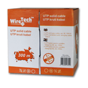 WIRETECH kabel UTP CAT5e, kruti, 300m, sivi