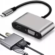 Verkgroup Adapter USB-C na HDMI 4K VGA hub USB 3.0 USB-C napajalnik