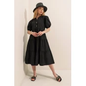 Bigdart 1937 Watermelon Sleeve Layered Dress - Black