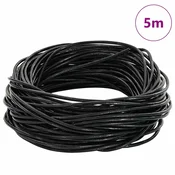 vidaXL Usnjena vrvica Črna O2 mm x 5 m Usnje