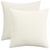 vidaXL Prevleka za blazino 2 pcs HEERLEN Krem 50 x 50 cm korduroy