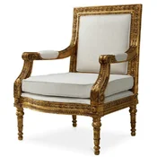 Casa Padrino Luxury Baroque Mahogany Armchair with Seat Cushion Cream/Antique Gold - Baroque Style Living Room & Hotel Armchair - Baroque Living Room & Hotel Furniture - Luxury Quality