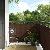 Balkonski zaslon smedi i crni 300 x 100 cm od poliratana