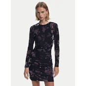 Desigual Cocktail obleka Medora 25WWVK27 Črna Slim Fit