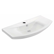 Umivalnik za kozmetično omarico ZERO, 97 x 51 cm - Bela - 24 - 51.00 - Keramika - Obešen na steno – vijaki - Da - Aqualine - Ob strani - 97.00 - 1 odprtina - Modern square - Umivalnik - 97x51 cm