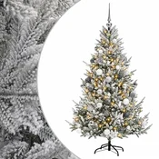 Vidaxl Umetna božična jelka z bučko 210 cm 300 LED Toplo bela