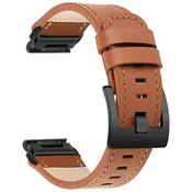 INF Združljiv usnjen pašček za uro Garmin Fenix 8/7X/3 - Retro stil Brown 20 mm, (5000079421)