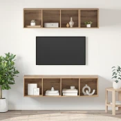 Set TV komoda Zidne 3 pcs Umjetnicki hrast Konstruirano drvo