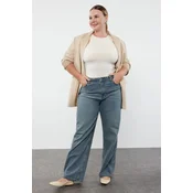 Trendyol Curve Blue Pale Effect Vintage Wide Cut Jeans
