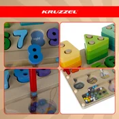 Djecja Montessori 3u1 drvena slagalica