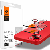 Spigen Ez Fit Optik 2x zaščitno steklo za kamero na iPhone 14/14 Plus/15/15 Plus, rdeča