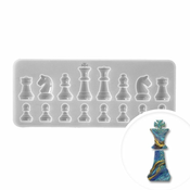 Profesionalni silikonski kalup Pentart - šahovske figure 1 kos