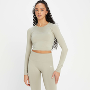 MP ženski brezšivni zgornji del z dolgimi rokavi Shape Crop Top - Washed Jade - M