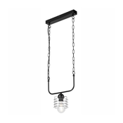 Luster na lancu MORGAN 1xE27/60W/230V crna/hrom