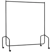 HOMCOM Rella obešalnik za oblačila iz kovine, stojalo za oblačila s kolesci, črna, 150x60x170cm