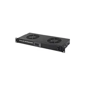 MIRSAN Ventilator panel 19/1U sa 2 ventilatora sa digitalnim kontrolerom Mirsan MR.FAN2DT.01 crni