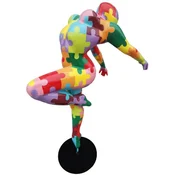 Casa Padrino luxury decorative sculpture ballerina dancer multicolored/black 120 x 60 x H. 165 cm - Life size decorative figure - Luxury XXL decorative sculpture - Luxury XXL decorative figure