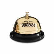 Stono zvono sa natpisom Ring For Success, zlatno
