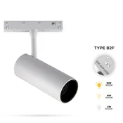 Bela LED tirna svetilka 30W 3CCT tip B2F za magnetne tirnice SMART TRACK 48VDC