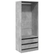 Vidaxl Garderobna omara betonsko siva 80x50x200 cm inženirski les