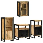 vidaXL vidaXL Komplet pohištva za kopalnico z vrati 4 pcs Rjava Trd mango les, (5000208105)