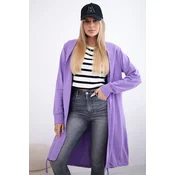 Cardigan with oversize print in purple color